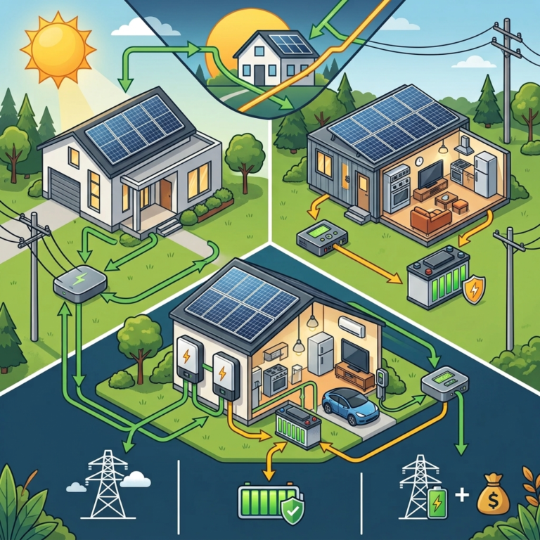 Grid-Tied vs. Off-Grid vs. Hybrid Solar Systems: What’s the Difference